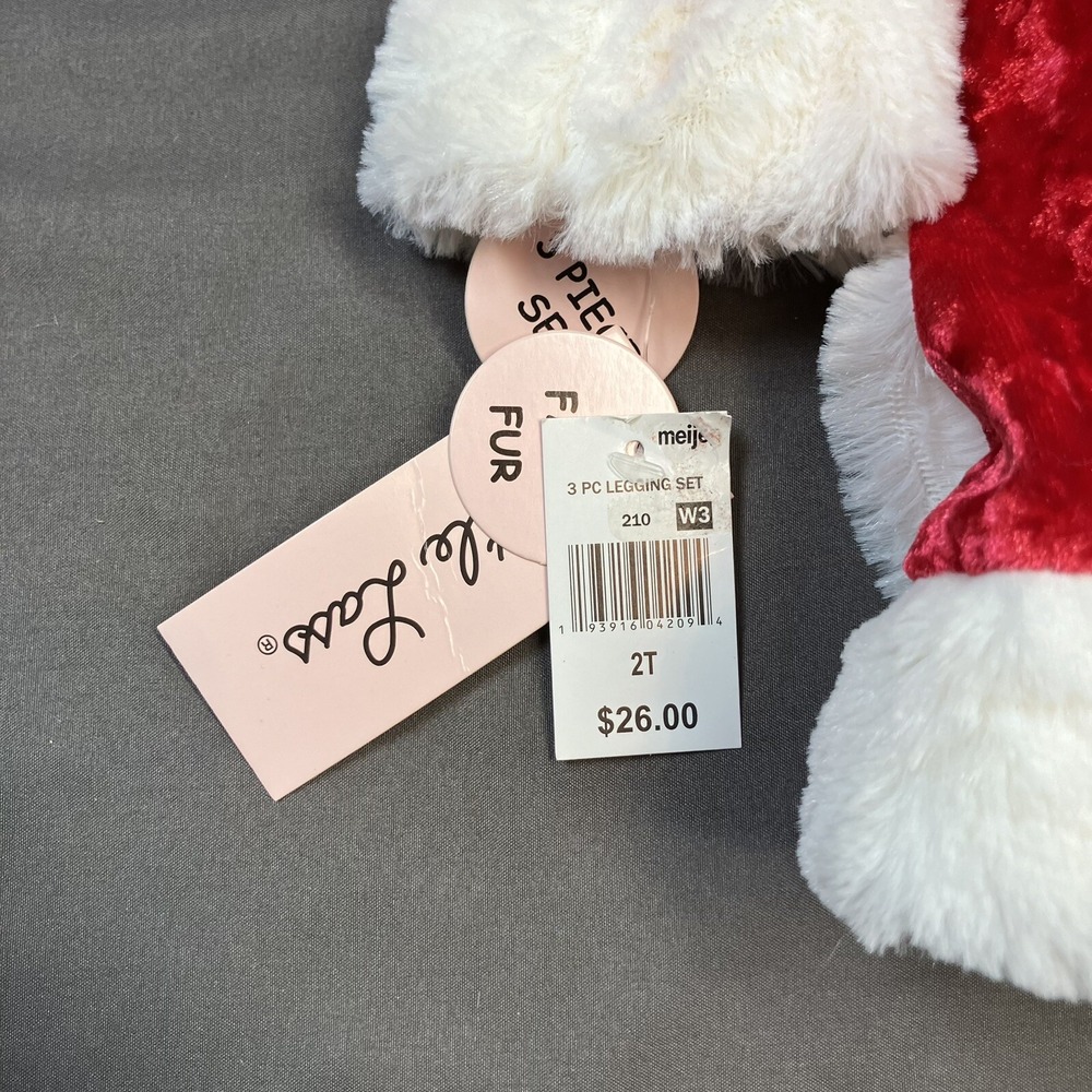 Little Lass Girl Skirt Tights Hat Set / 2T / Santa / 3 Pieces /Christmas Holiday - Picture 12 of 16